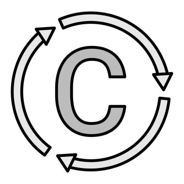 Karbon Döngü Vektör Kabartma Simgesi Tasarımı 