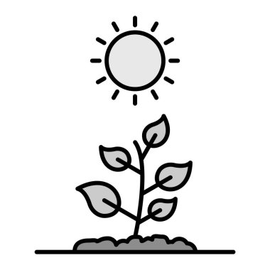 Fotosentez Vektör Kabartma Simgesi Tasarımı  