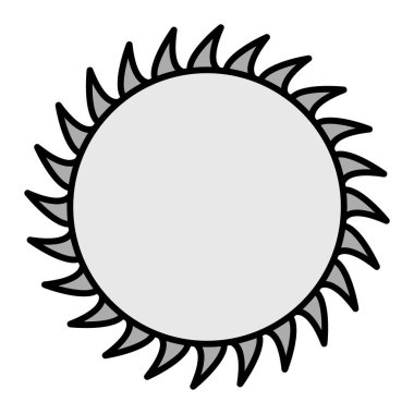 Güneş Vektörü Kabartma Simgesi Tasarımı 