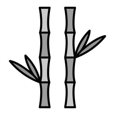 Bambu Vektör Şekil Simgesi Tasarımı 