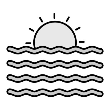 Deniz Vektörü Kabartma Simgesi Tasarımı 