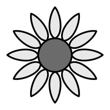 Ayçiçeği Vektörü Kabartma Simgesi Tasarımı  