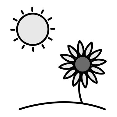 Fotosentez Vektör Kabartma Simgesi Tasarımı  