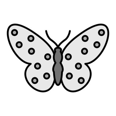 Kelebek Vektör Kabartma Simgesi Tasarımı 