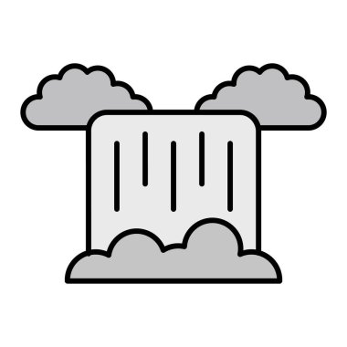 Şelale Vektörü Şekil Simgesi Tasarımı  