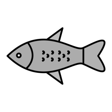Balık Vektörü Kabartma Simgesi Tasarımı  