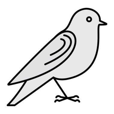 Kuş Vektörü Kabartma Simgesi Tasarımı 