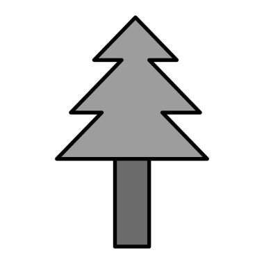 Çam Ağacı Vektörü Kabartma Simgesi Tasarımı 