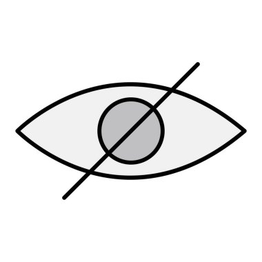 Görünürlük Kapalı Vektör Kabartma Simgesi Tasarımı 