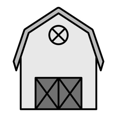 Ahır Vektörü Kabartma Simgesi Tasarımı 