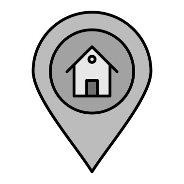 Ev Konumu Vektör Kabartma Simgesi Tasarımı 