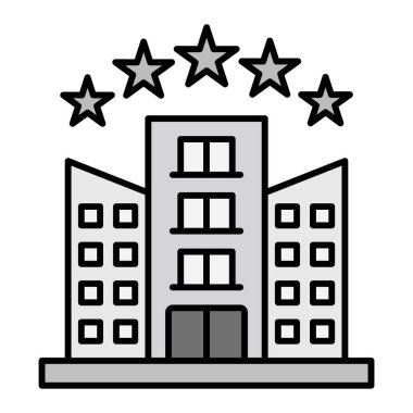 Beş Yıldızlı Otel Vektör Kabartma Simgesi Tasarımı 