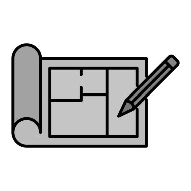 Blueprint Vektör Şekil Simgesi Tasarımı 