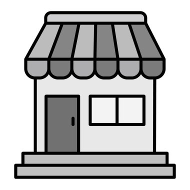 Dükkan Vektörü Glyph Simgesi Tasarımı 