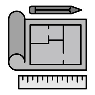 Ev Planı Vektör Kabartma Simgesi Tasarımı  