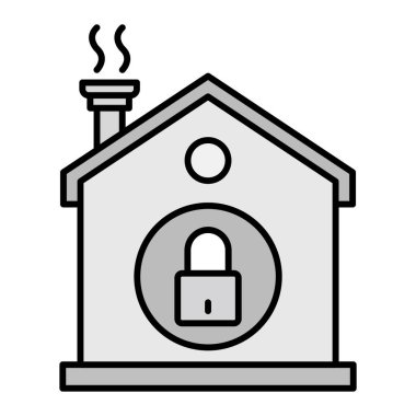 Ev Güvenlik Vektörü Glyph Simgesi Tasarımı 