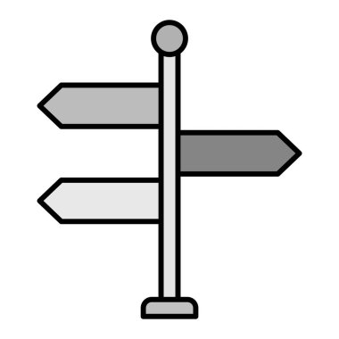 Yönler Vektör Kabartma Simgesi Tasarımı  