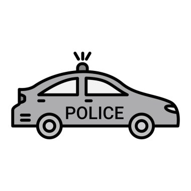  Police car modern icon vector illustration