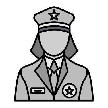 Polis kadınları modern ikon vektör illüstrasyonu