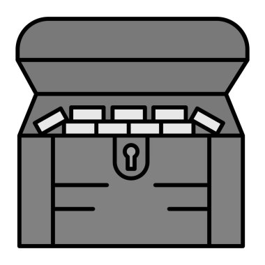 Hazine sandığı ikonu. Web için bavul vektör simgelerinin özet çizimi