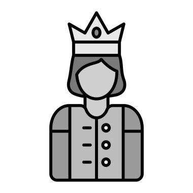 Prenses modern ikon vektör illüstrasyonu