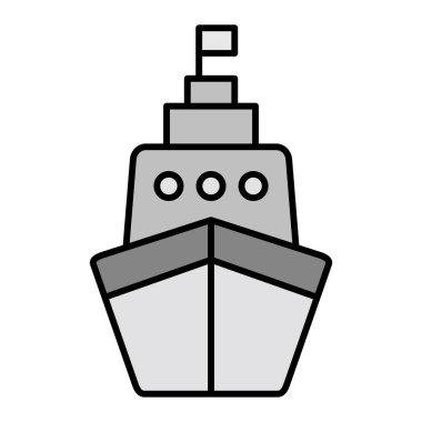 Gemi simgesi. Web için gezi teknesi vektör simgelerinin özet çizimi