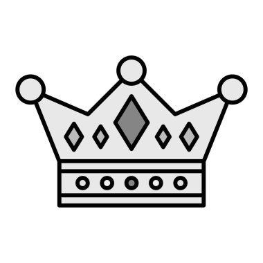Taç ikonu. Web için kral vektör simgelerinin özet çizimi