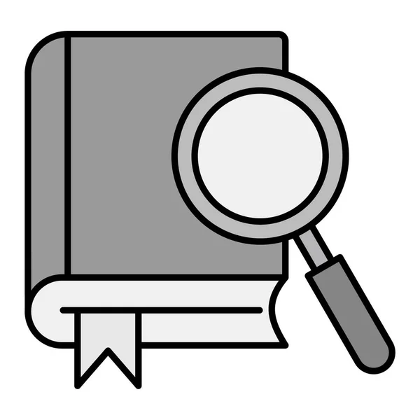 Book Magnifying Glass Icon White Background Vector Illustration — Stockvector