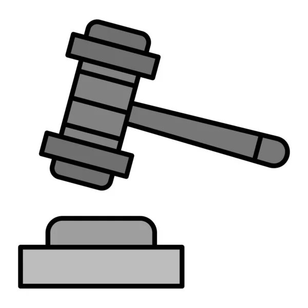 Hammer Icon Judge Gavel Vector Illustration Law Symbol — Wektor stockowy