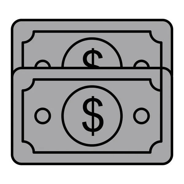 Geld Cash Icoon Overzicht Dollar Biljet Vector Illustratie Pictogram Geïsoleerd — Stockvector