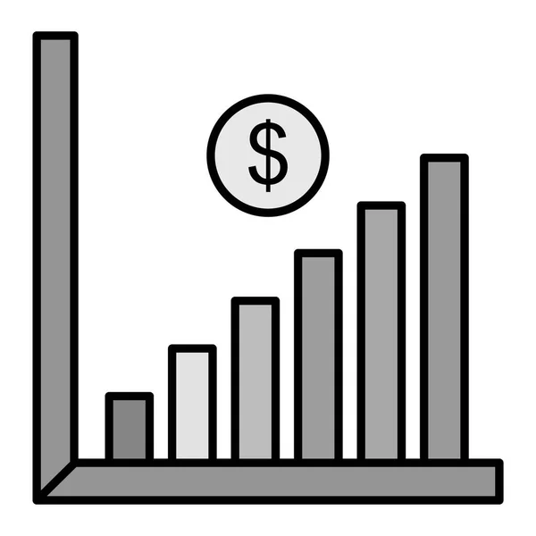 Gráfico Crescimento Negócios Ícone Vetor Ilustração Design Gráfico —  Vetores de Stock