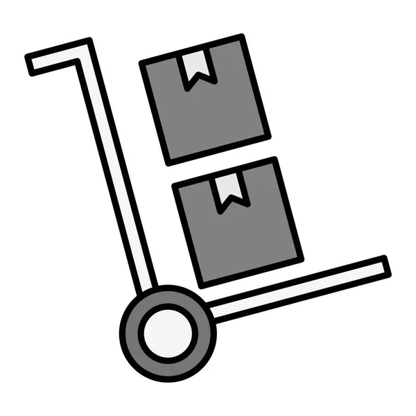 Dodávka Kamion Krabicemi Lepenkové Krabice Vektorové Ilustrace Design — Stockový vektor