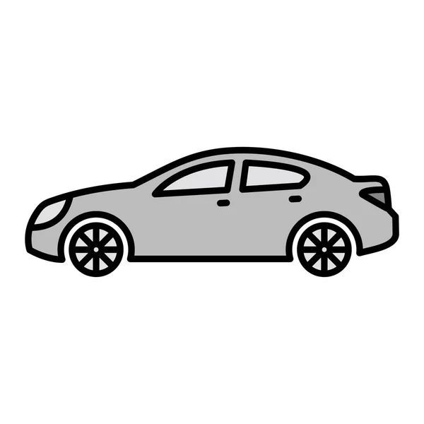 Autó Ikon Egyszerű Illusztrációja Sedan Vektor Szimbólum Árnyék — Stock Vector