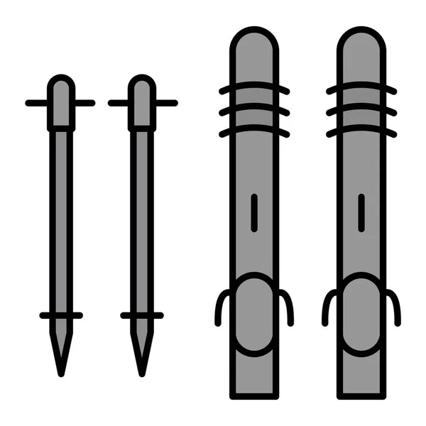 Skis Vector Glyph Icon Design — Stockvektor