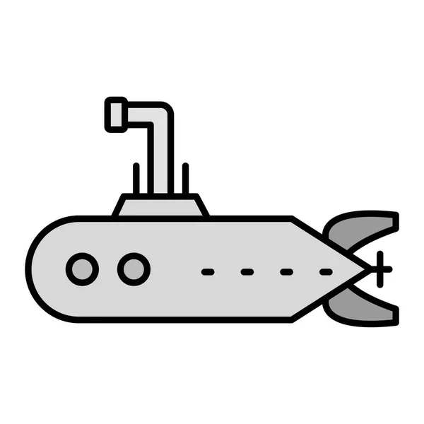 Submarine Vector Glyph Icon Design — ストックベクタ