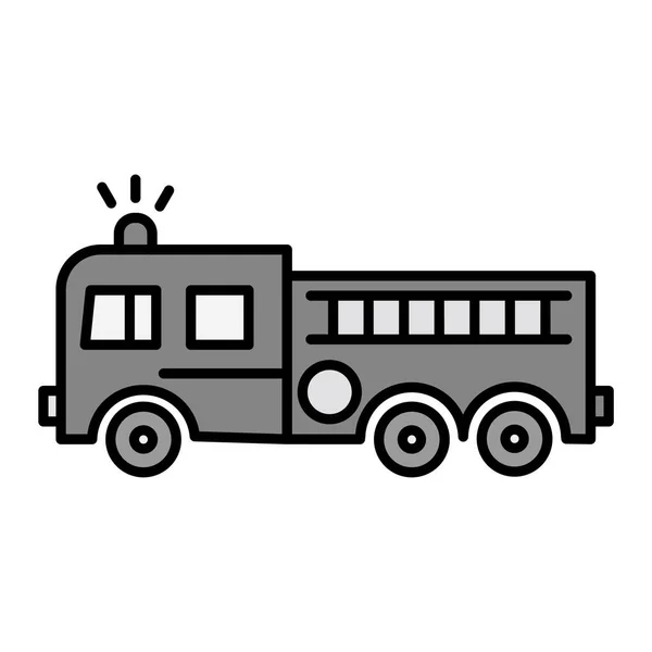 Vuurwagen Vector Glyph Icoon Ontwerp — Stockvector