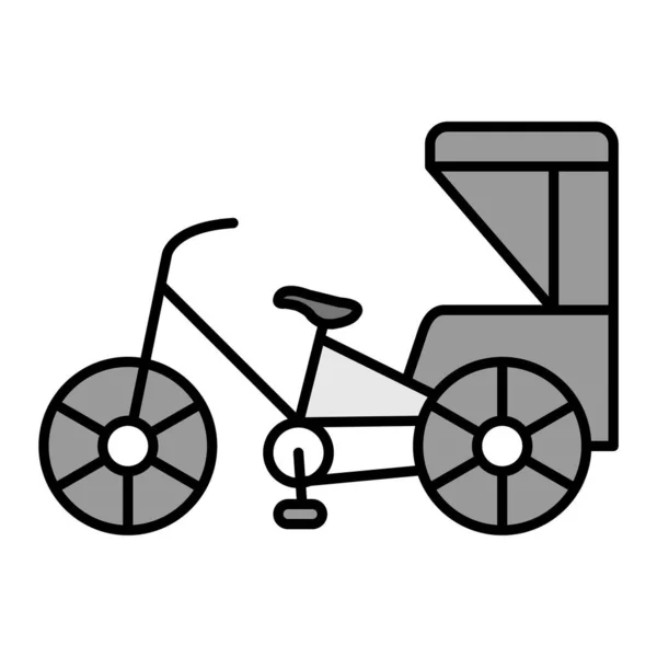 Cycle Rickshaw Vector Glyph Icon Design — 스톡 벡터