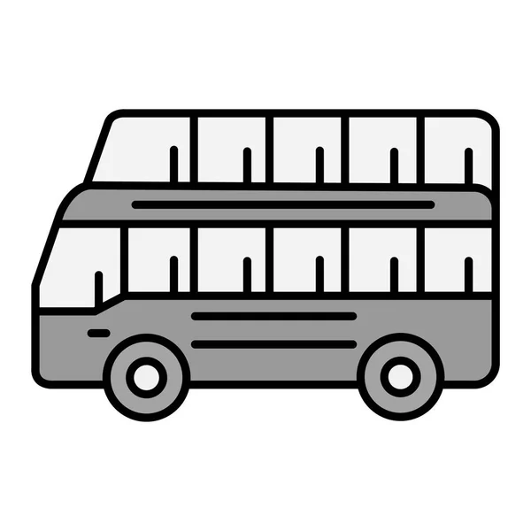 Diseño Iconos Glifos Vectores Bus Doble Cubierta — Vector de stock