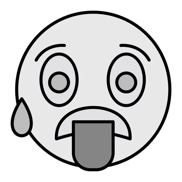 Hot Emoji Vector Glyph Icon Design — Stock Vector