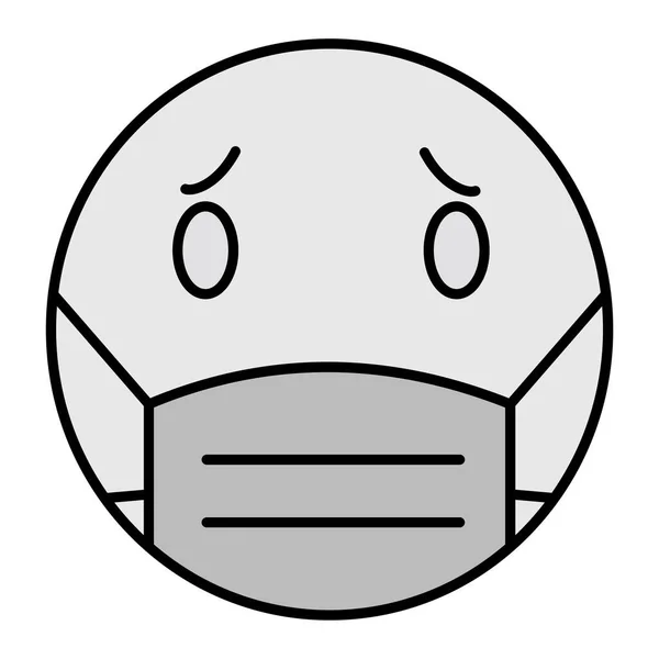 Face Mask Emoji Vector Glyph Icon Design —  Vetores de Stock