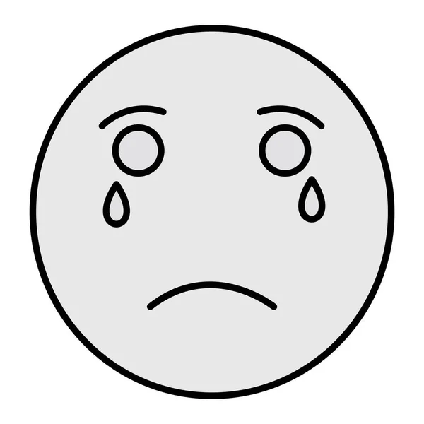 Crying Emoji Vector Glyph Icon Design — Stock Vector