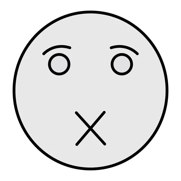 Silence Emoji Vector Glyph Projekt Ikony — Wektor stockowy