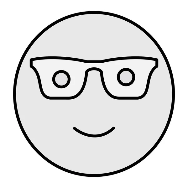 Nerd Emoji Vector Glyph Icon Design — Stock Vector