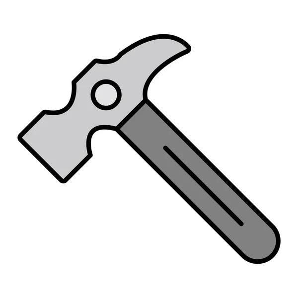 Vector Illustration Single Black White Icon Hammer — Wektor stockowy