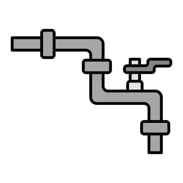 管子图标 在白色背景下隔离的网页设计的概要水龙头矢量符号 — 图库矢量图片