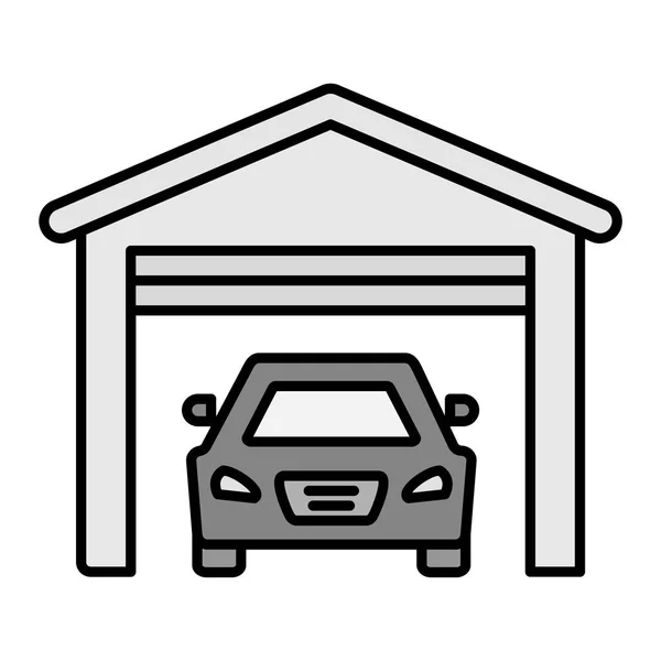 Car Garage Icon Outline Illustration Auto Vector Fill Design Elements — Stock Vector