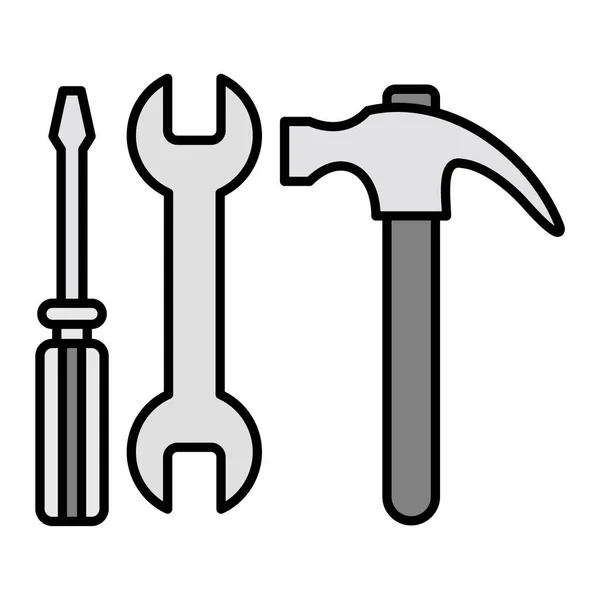 Tools Icon Outline Screwdriver Wrench Vector Sign — 스톡 벡터