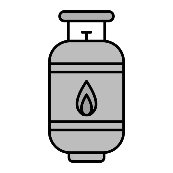 Gas Cylinder Vector Icon Outline Illustration Water Heater Gas Container — Stock Vector