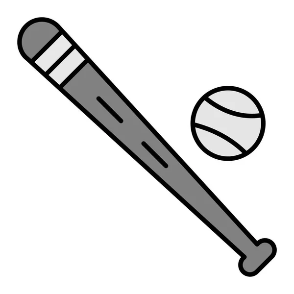 Baseball Bat Icon Outline Sport Ball Vector Illustration Pictogram — Stok Vektör