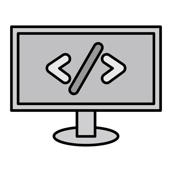 Web Coding Vector Illustration Icon — Archivo Imágenes Vectoriales